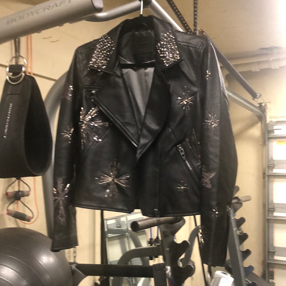 NWT BlankNYC Embellished Faux Leather Moto Jacket
